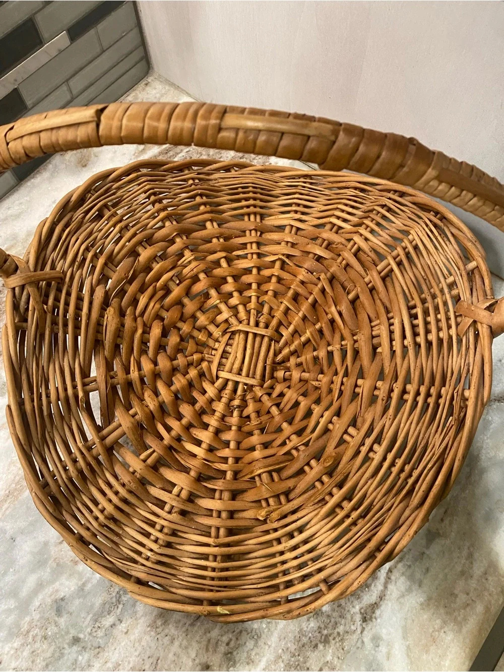 Vintage Wicker Flower Gathering Basket Garden Harvest Trug Farmhouse